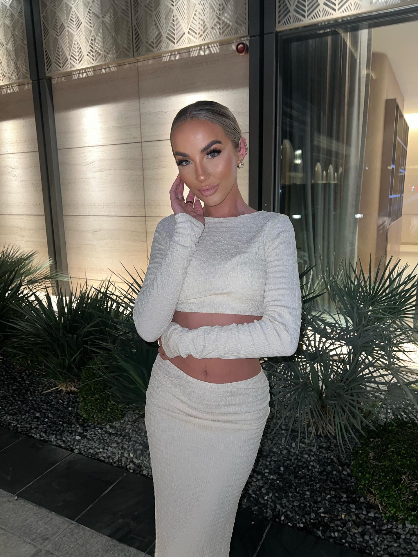 The 'Alasia' Textured co-ord in Cream