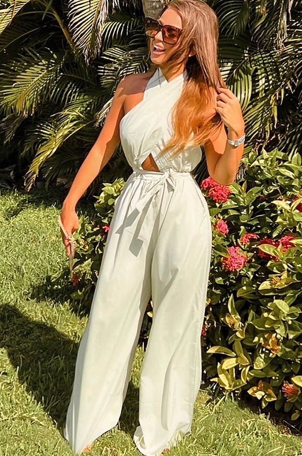 The ‘Antares’ Jumpsuit in sage